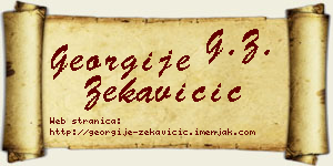Georgije Zekavičić vizit kartica